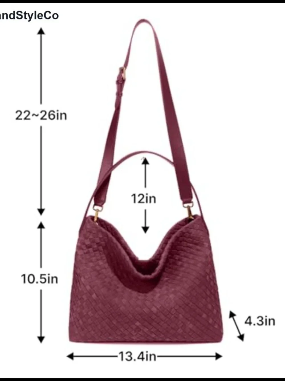 Faux Suede Woven Hobo Tote Bag for Women, Large Shoulder Purse